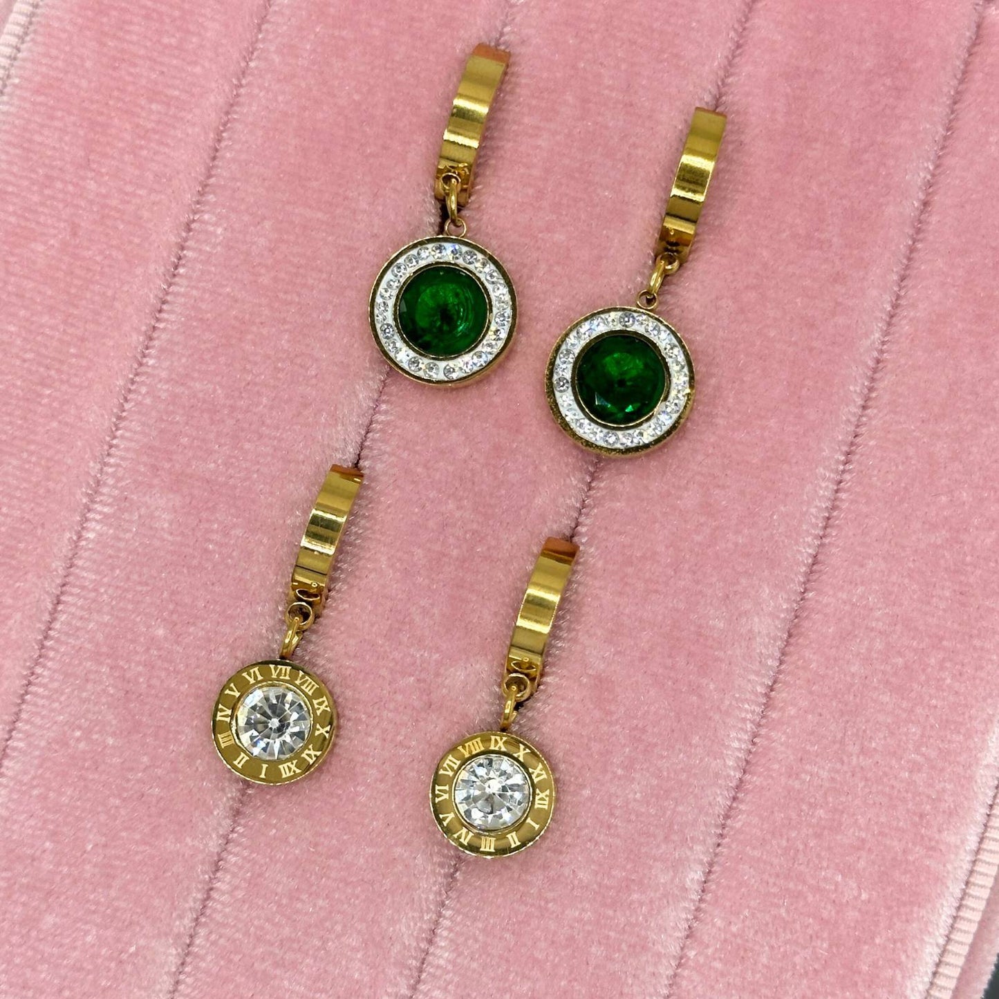Earrings, 18K Gold Plated Steel