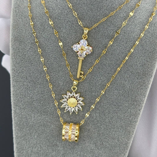 18K gold plated Stainless steel  Key necklace