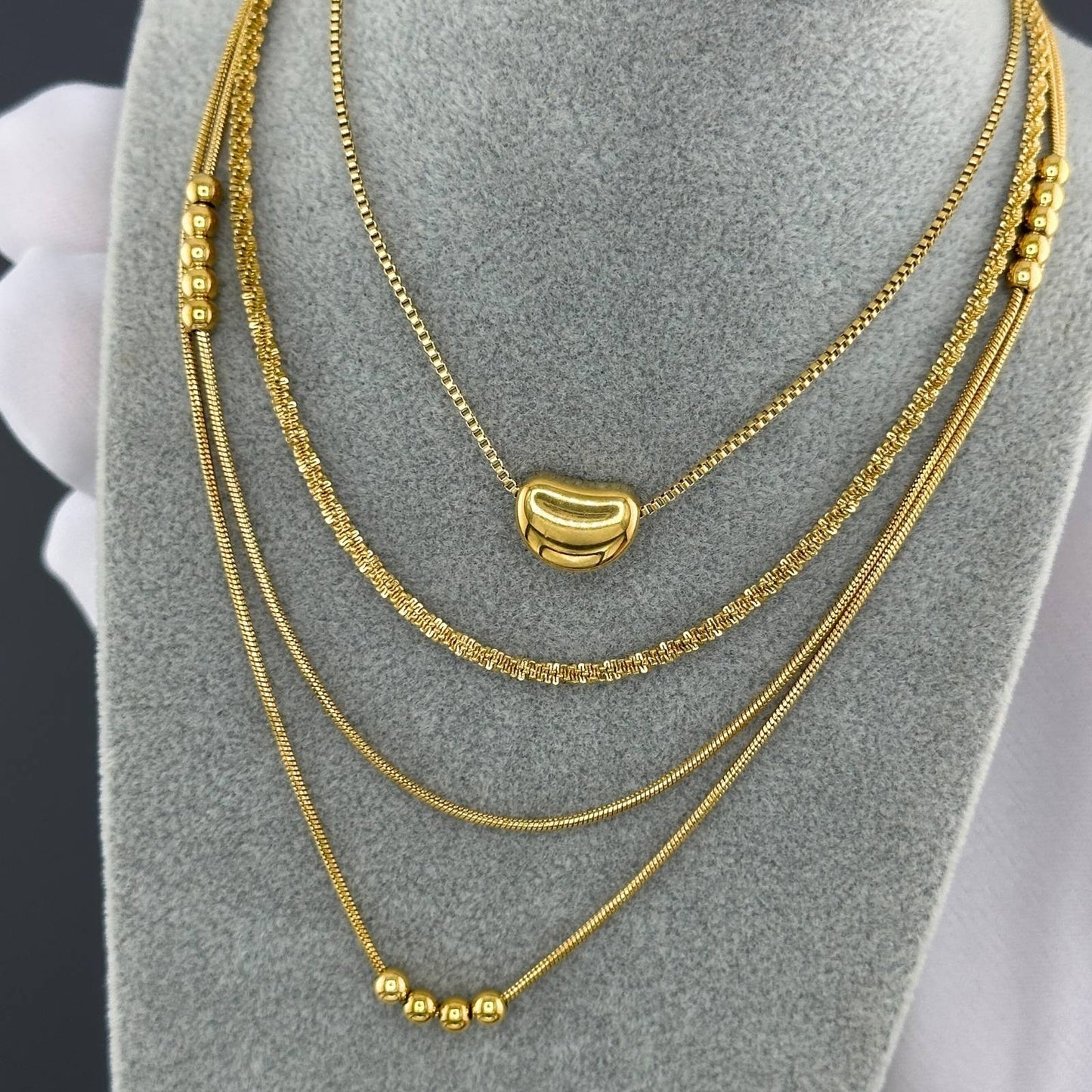Necklace, 18K Gold Plated Steel