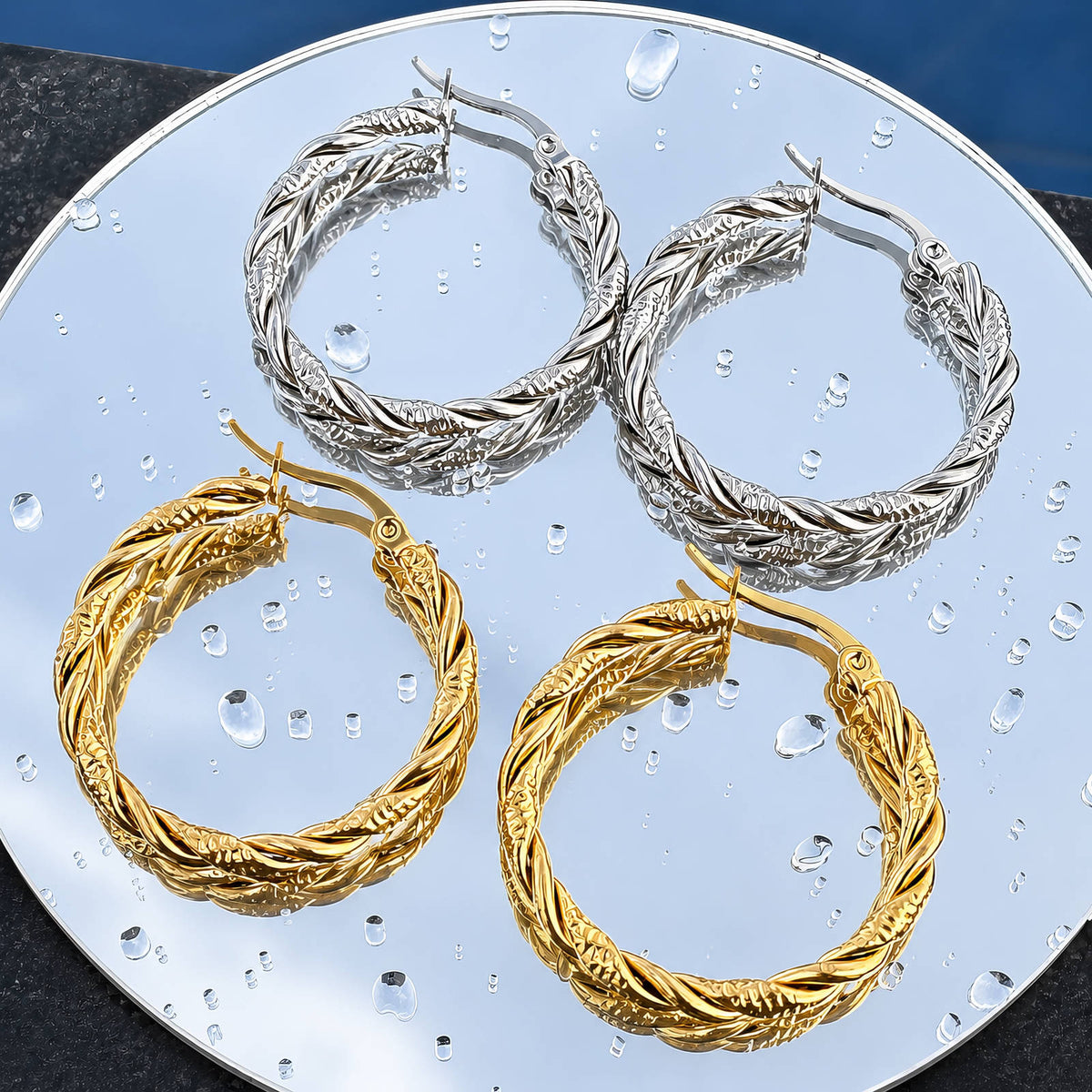 PVD Gold-Plated Stainless Steel Earrings
