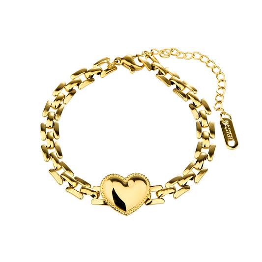 18K gold plated Stainless steel  Heart bracelet