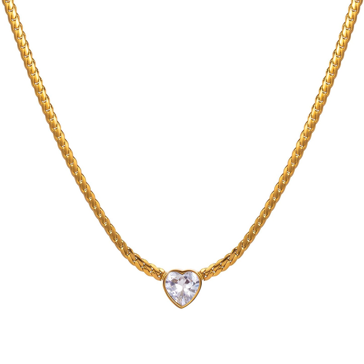 18K gold plated Stainless steel Hearts necklace