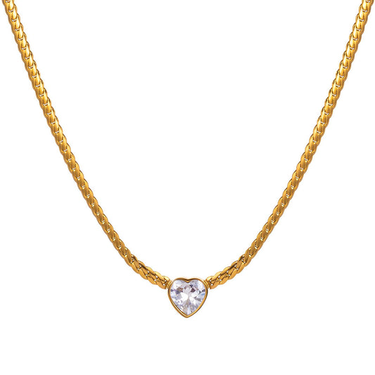 18K gold plated Stainless steel Hearts necklace