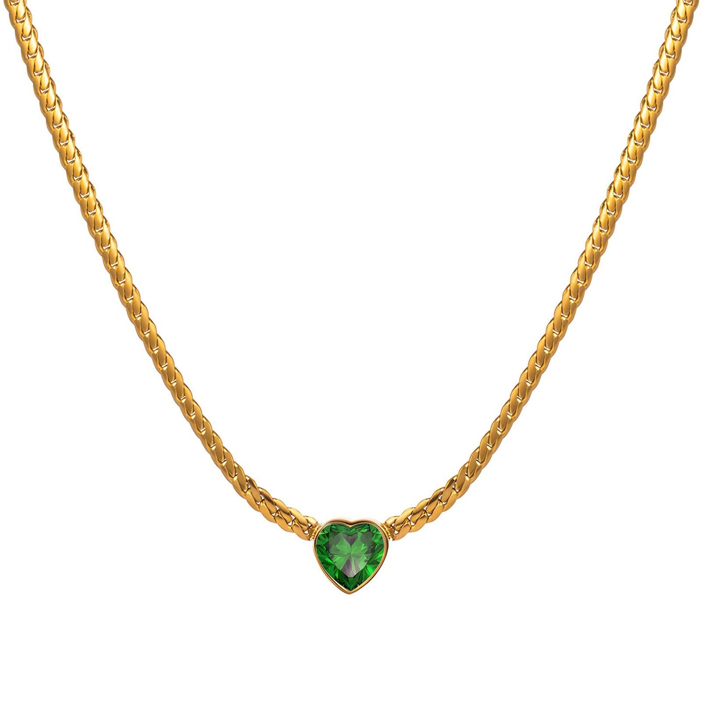 18K gold plated Stainless steel  Heart necklace