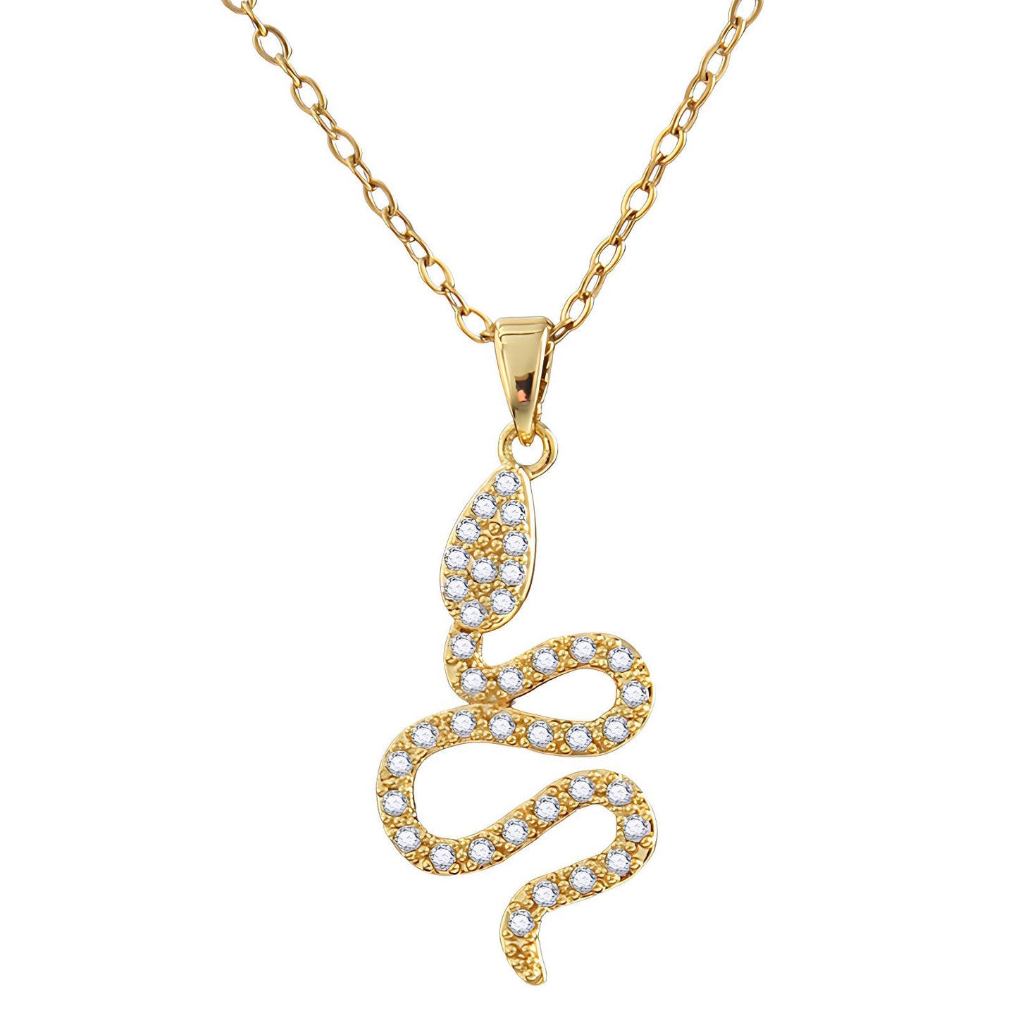 Snake Necklace, 18K Gold Plated Steel
