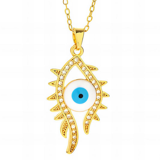 18K gold plated Stainless steel  evil eye necklace