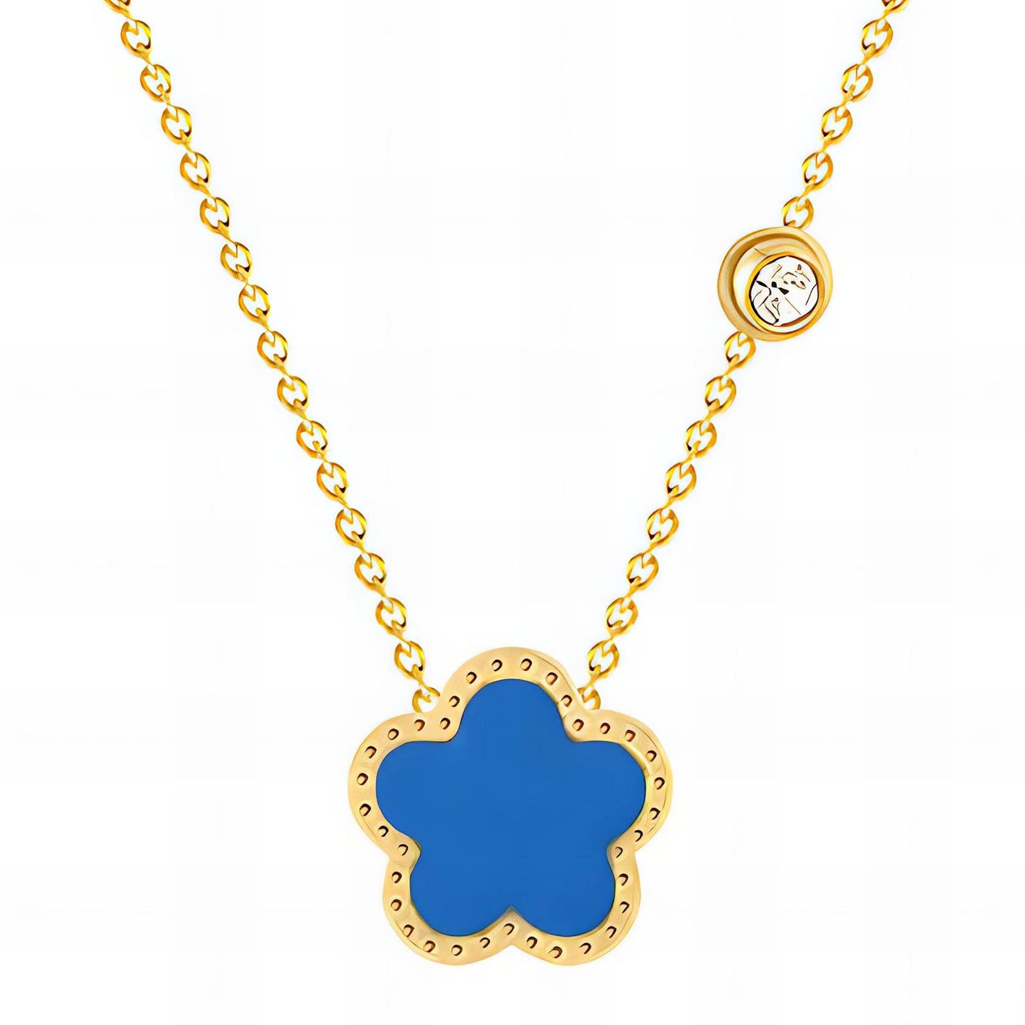 Flower Necklace, 18K Gold Plated Steel