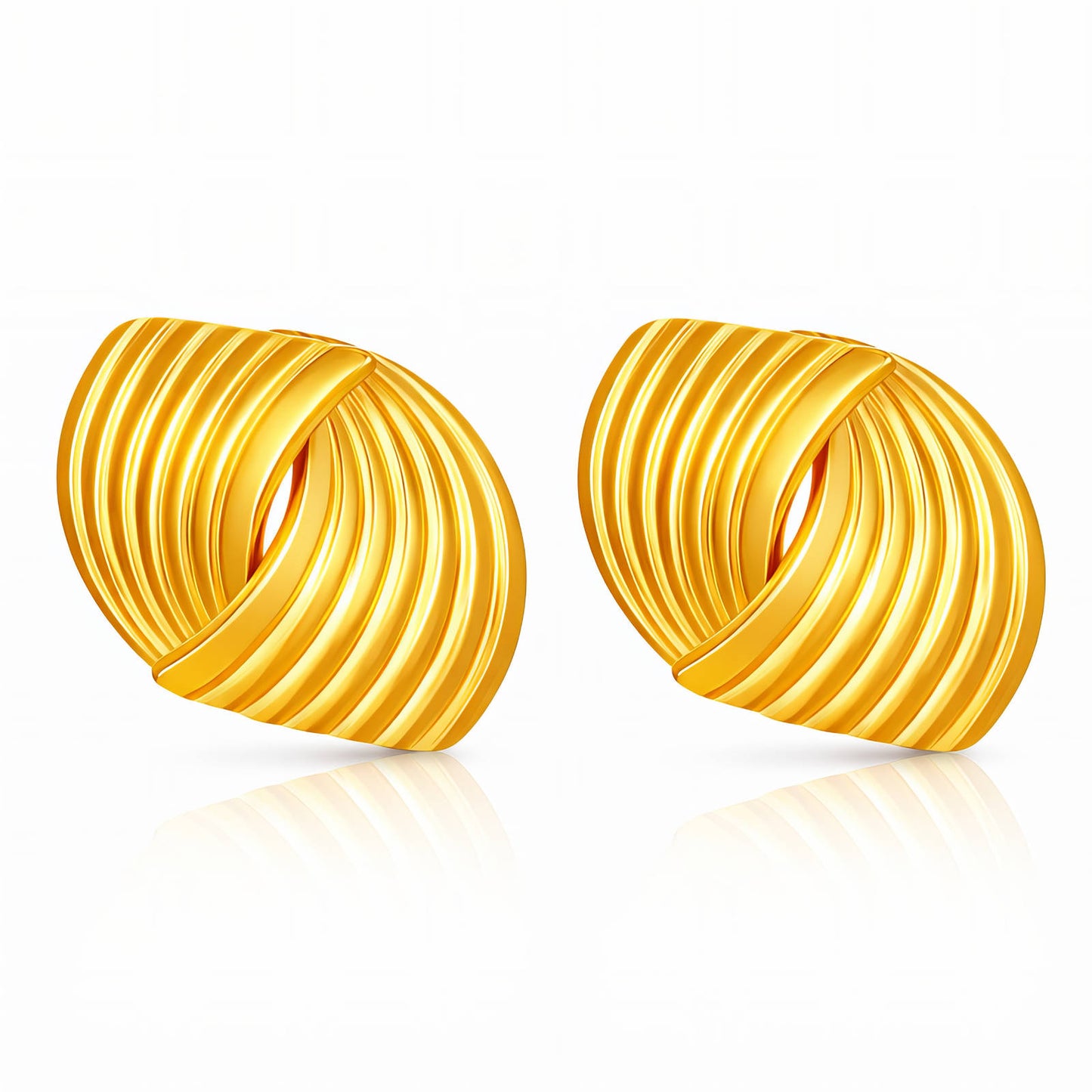 Earrings, 18K Gold Plated Steel