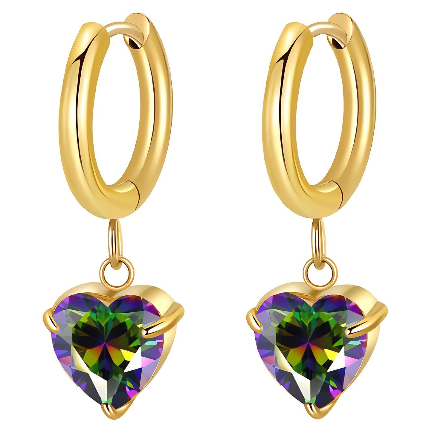 18K gold plated Stainless steel Heart earrings