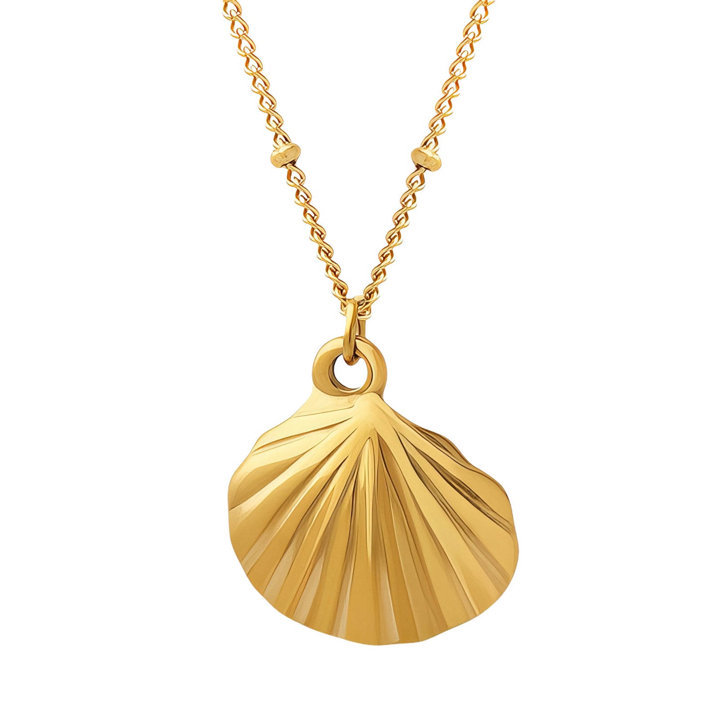 Shell Necklace, 18K Gold Plated Steel