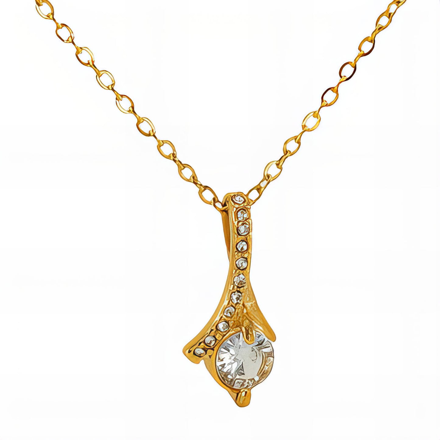 Necklace, 18K Gold Plated Steel