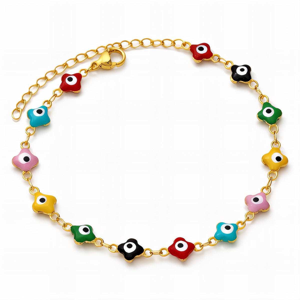 Evil Eye PVD Gold-Plated Steel Bracelet