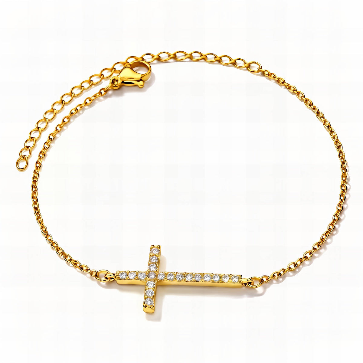 Cross PVD Gold-Plated Stainless Steel Bracelet