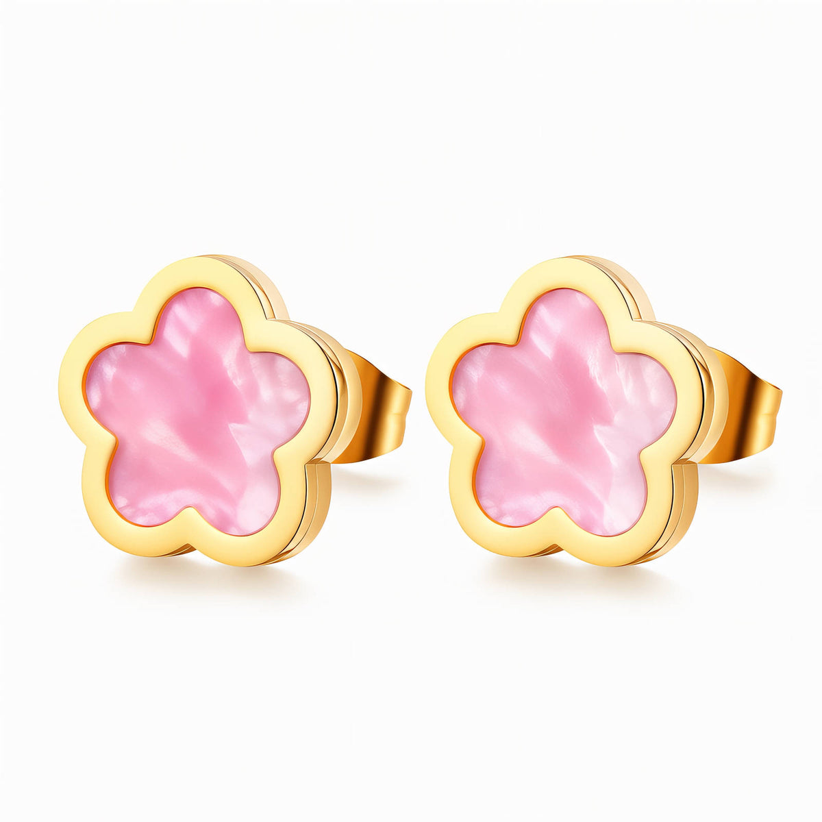 Flowers PVD Gold-Plated Steel Earrings