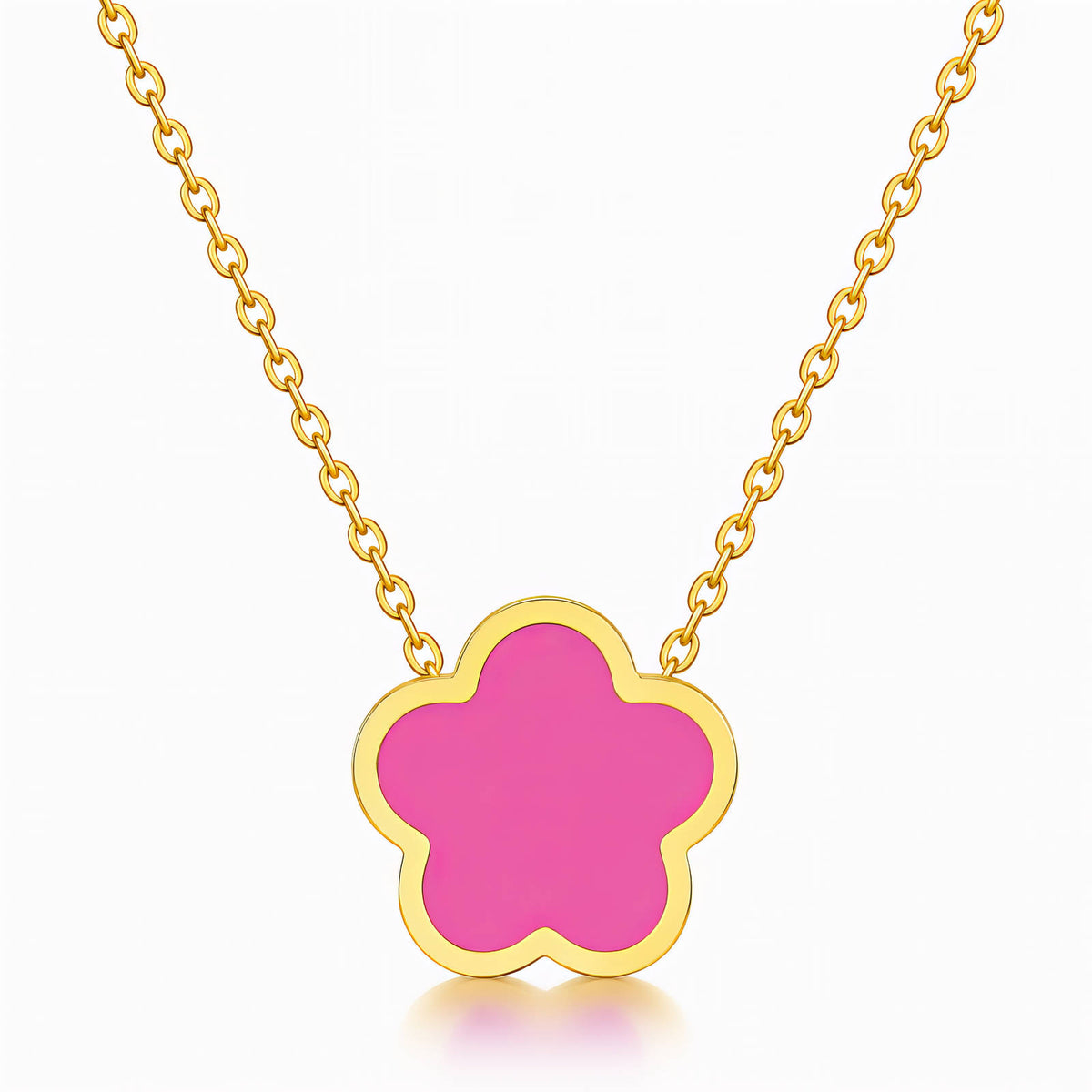 Flower PVD Gold-Plated Steel Necklace
