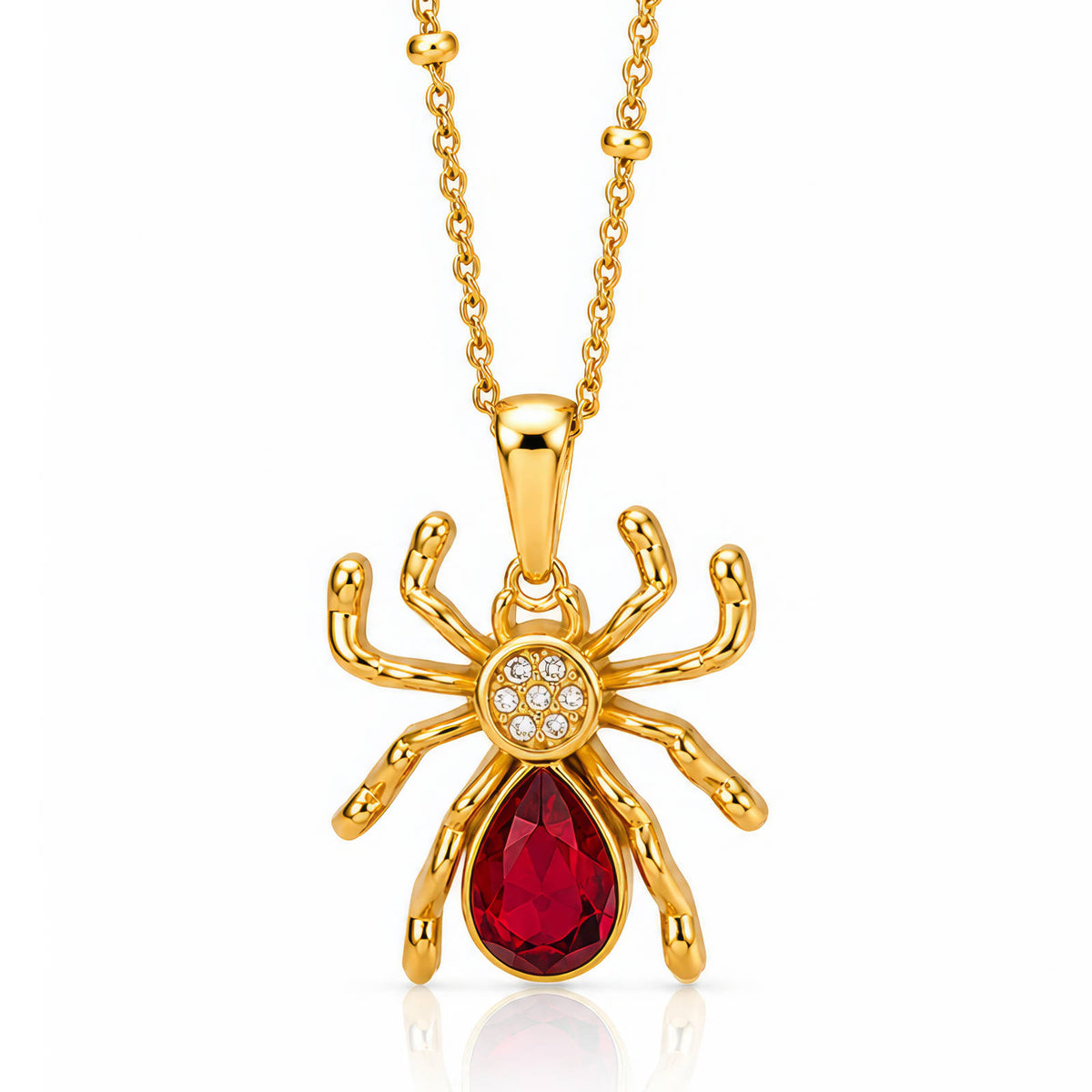 Spider PVD Gold-Plated Steel Necklace