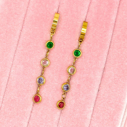 Earrings, 18K Gold Plated Steel