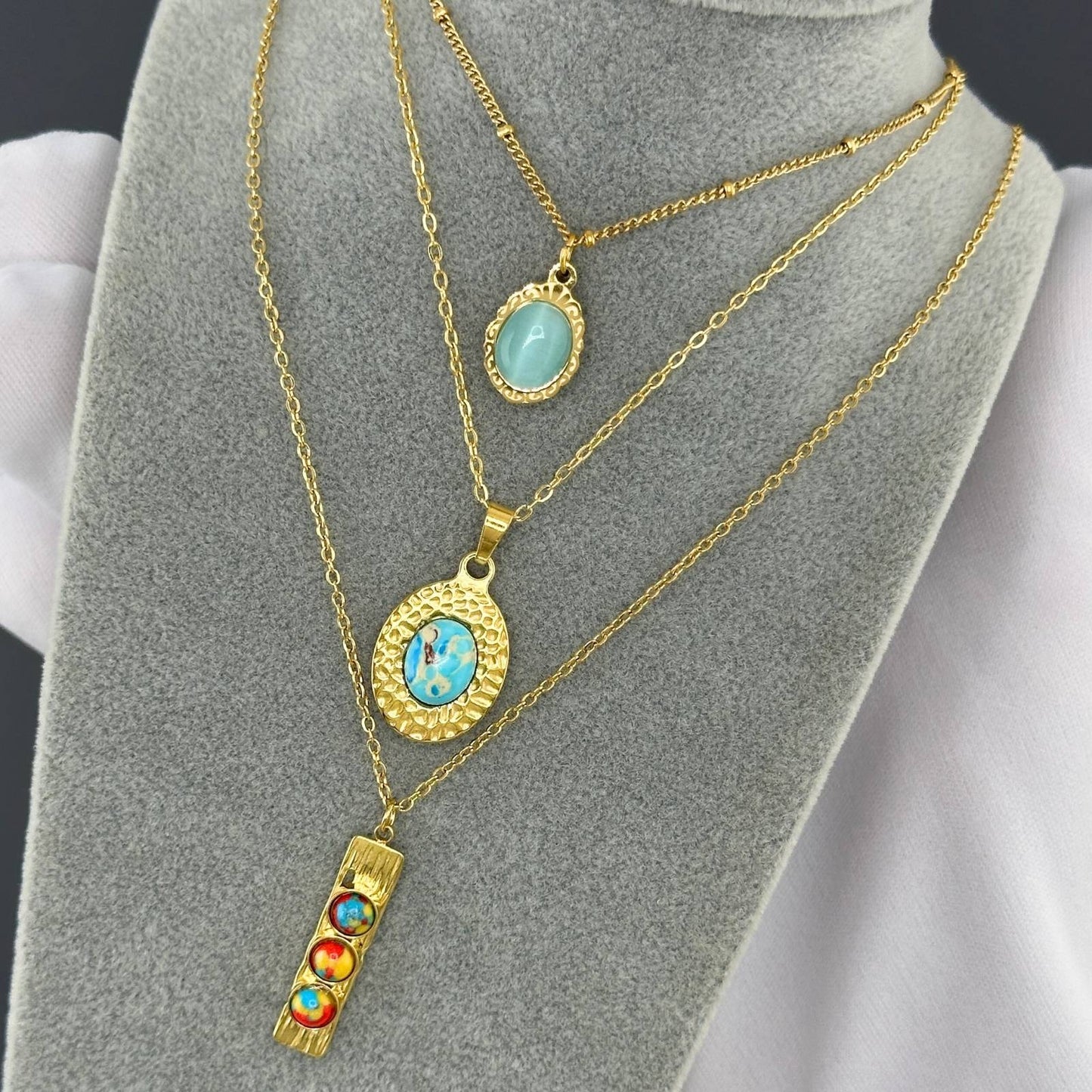 Necklace, 18K Gold Plated Steel