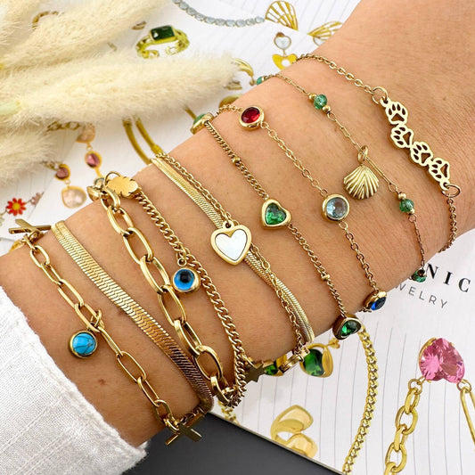 Seashell Bracelet, 18K Gold Plated Steel