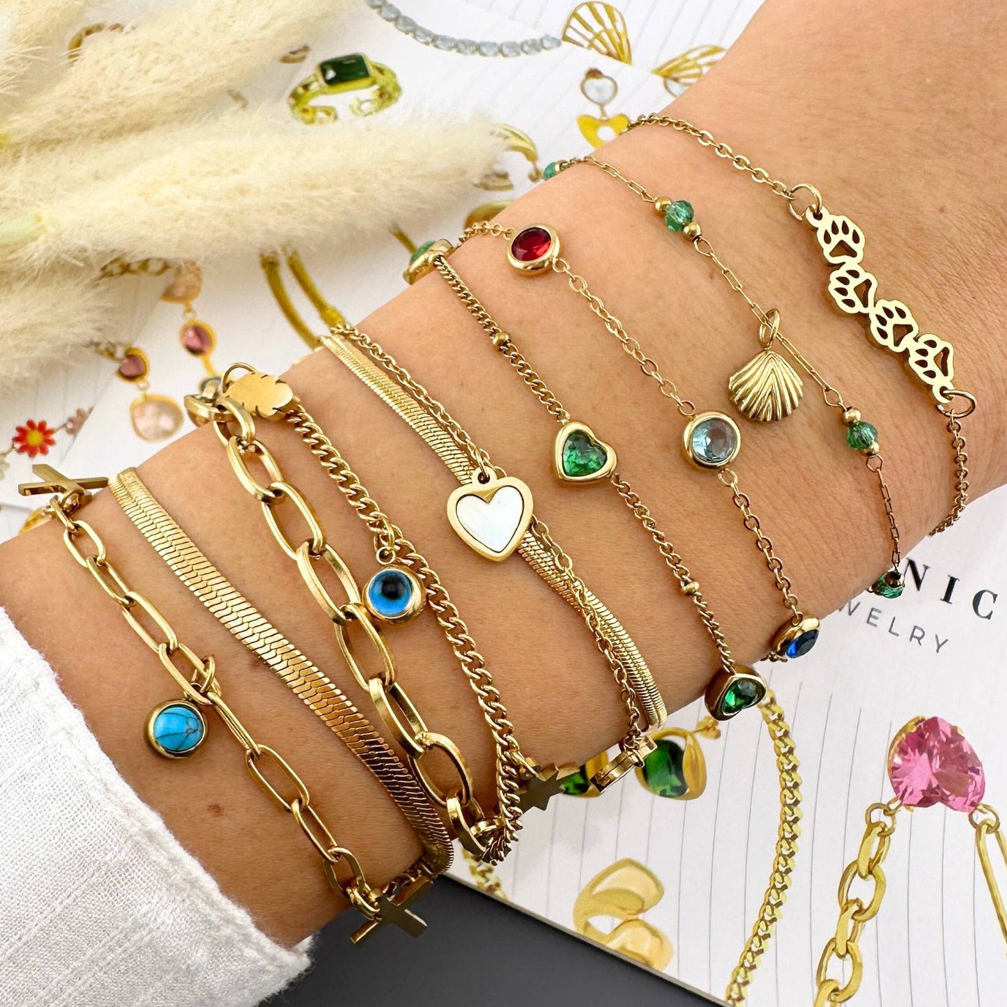 Paws Bracelet, 18K Gold Plated Steel