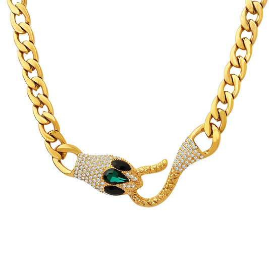 18K gold plated Stainless steel  Snake necklace