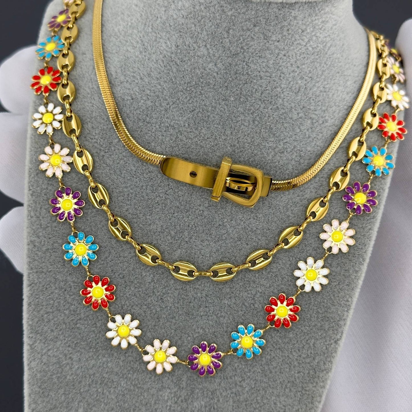 18K gold plated Stainless steel  Belt necklace