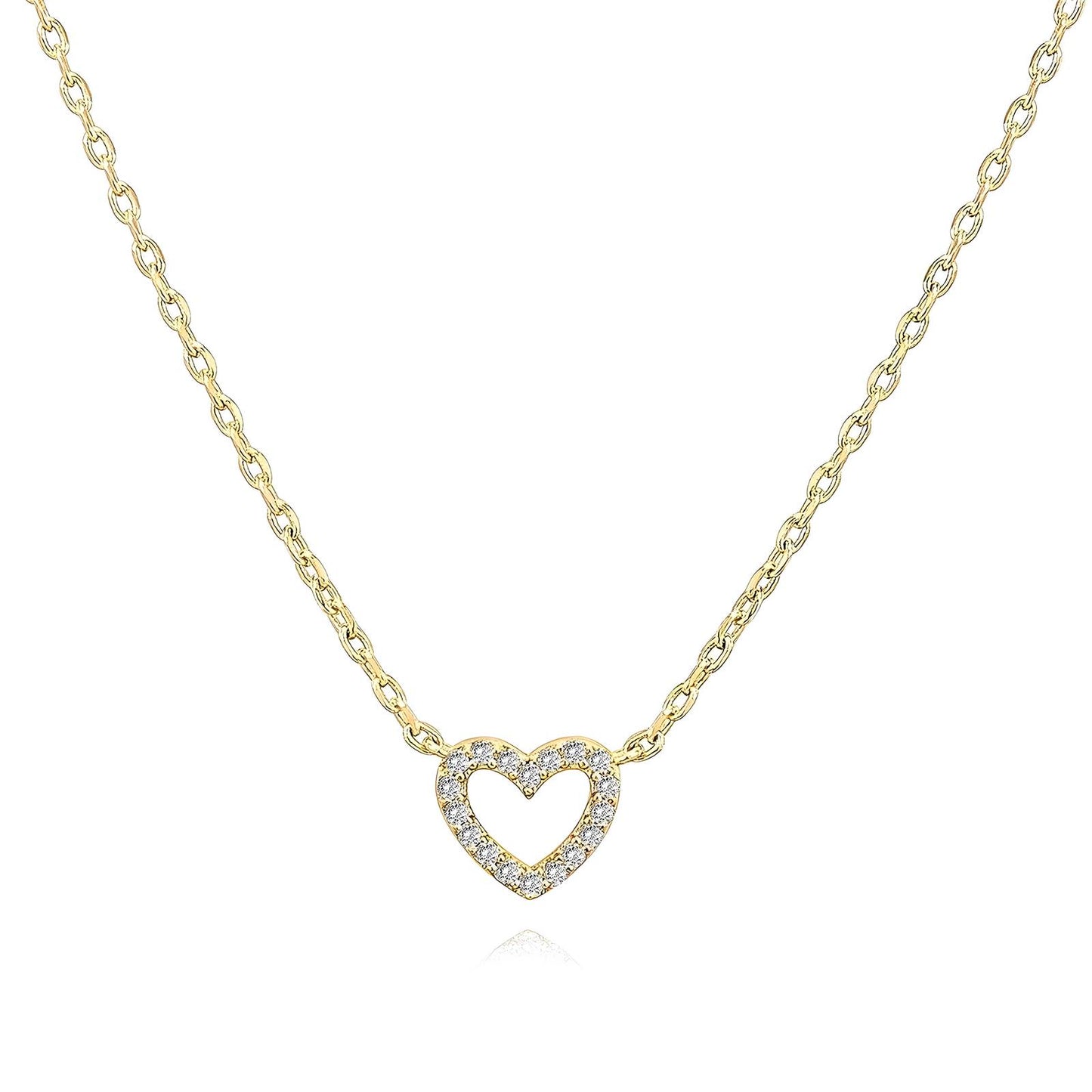 18K gold plated Stainless steel  Hearts necklace