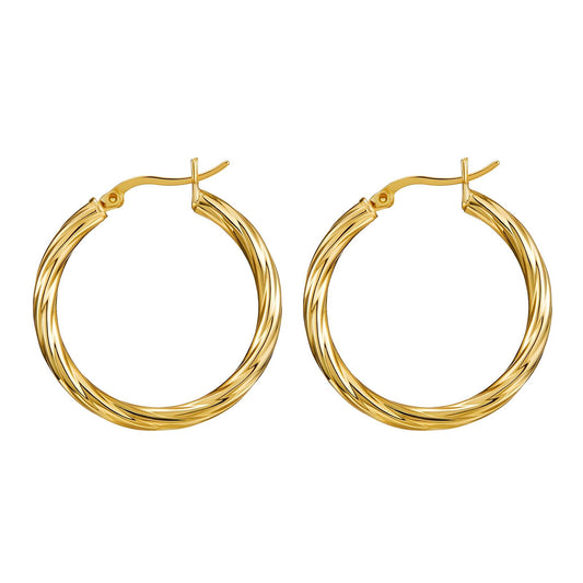 Earrings, 18K Gold Plated Steel