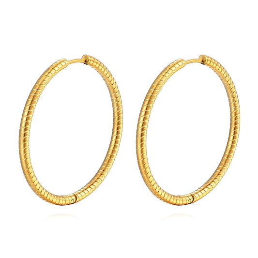 Earrings, 18K Gold Plated Steel
