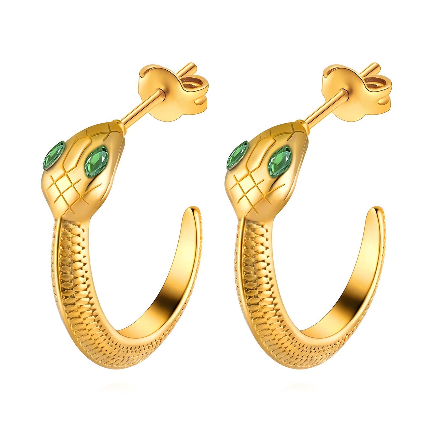 18K gold plated Stainless steel Snakes earrings