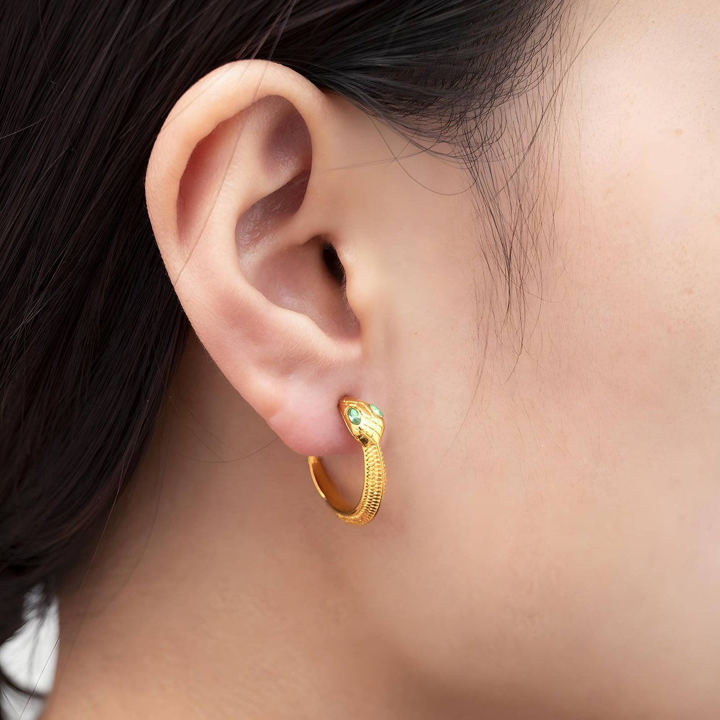 18K gold plated Stainless steel Snakes earrings