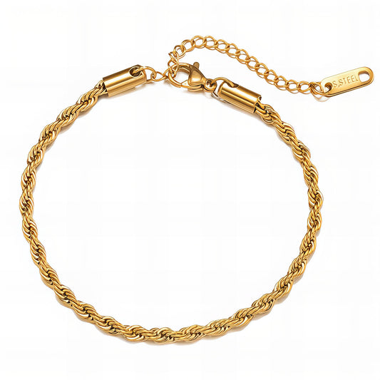 Bracelet, 18K Gold Plated Steel