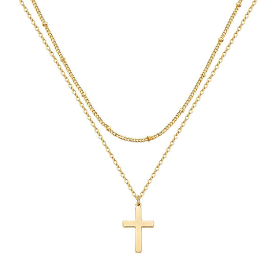 18K gold plated Stainless steel  Crosses necklace