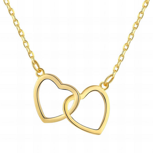 Hearts Necklace, 18K Gold Plated Steel