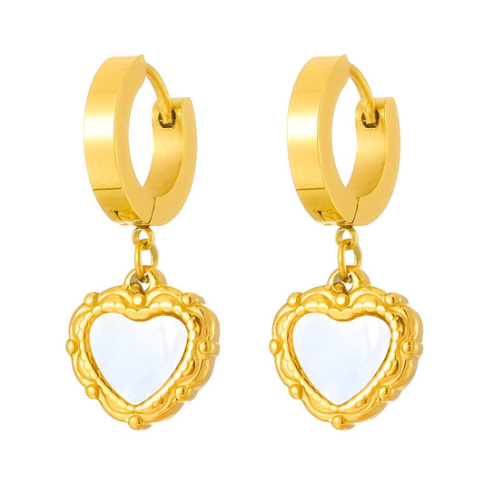 18K gold plated Stainless steel Heart earrings