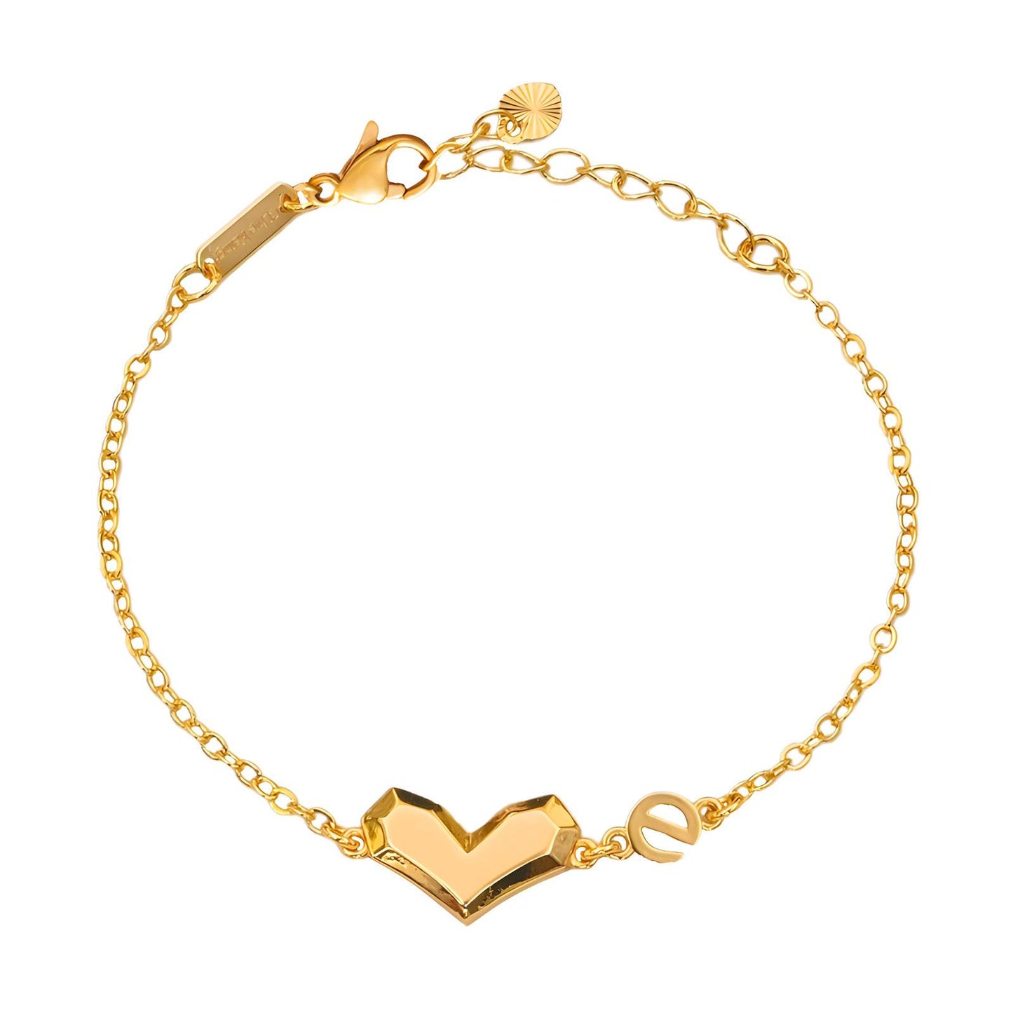 Heart Bracelet, 18K Gold Plated Steel
