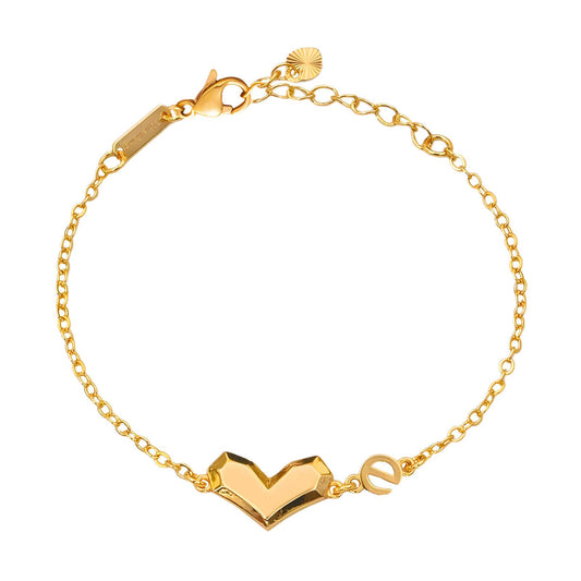 Heart Bracelet, 18K Gold Plated Steel