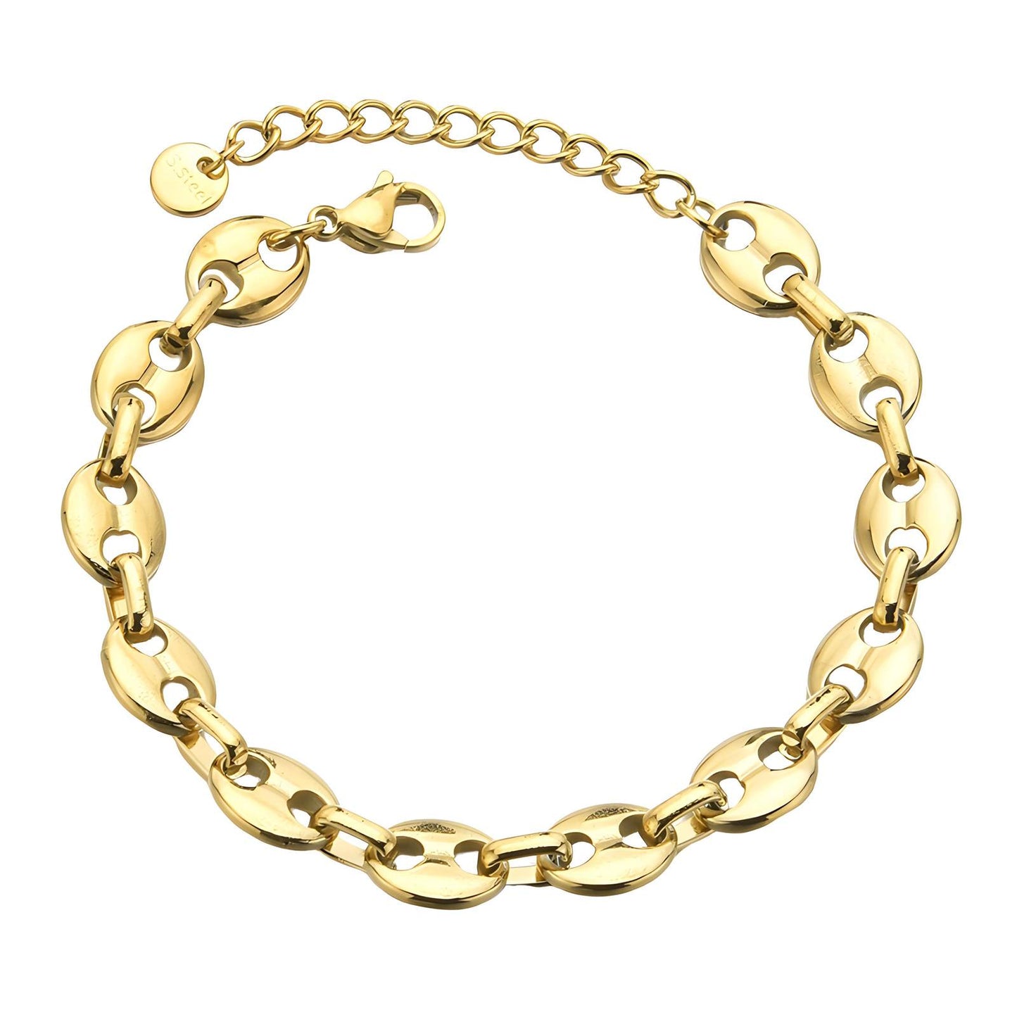 Bracelet, 18K Gold Plated Steel