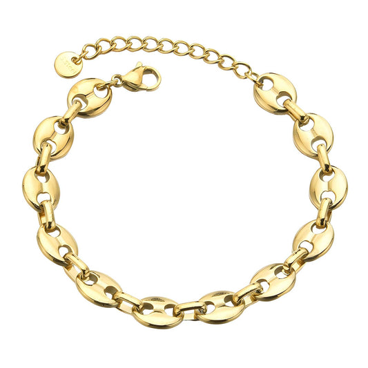 Bracelet, 18K Gold Plated Steel
