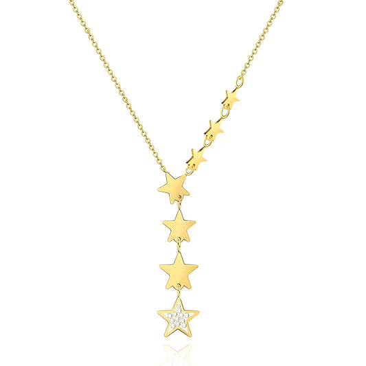 Stars Necklace, 18K Gold Plated Steel