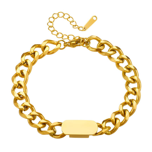 Bracelet, 18K Gold Plated Steel
