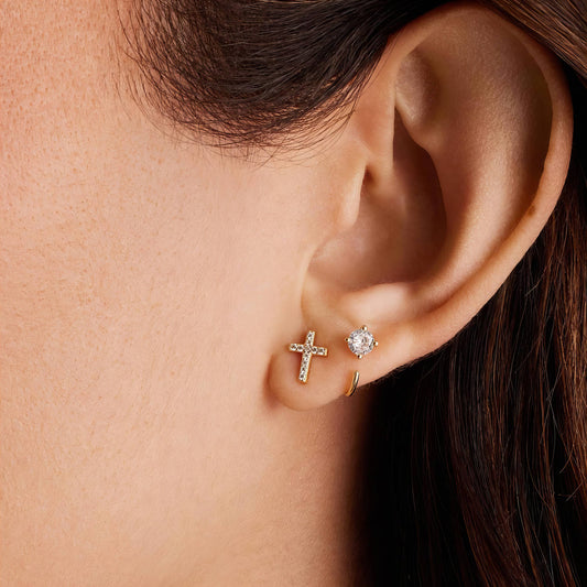 Crosses PVD Gold-Plated Steel Earrings