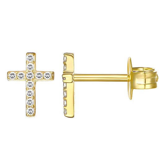 Crosses PVD Gold-Plated Steel Earrings