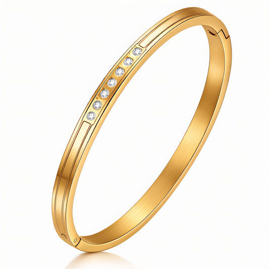 Bracelet, 18K Gold Plated Steel