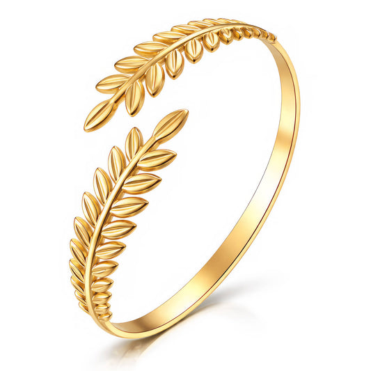 Leaves PVD Gold-Plated Steel Bracelet