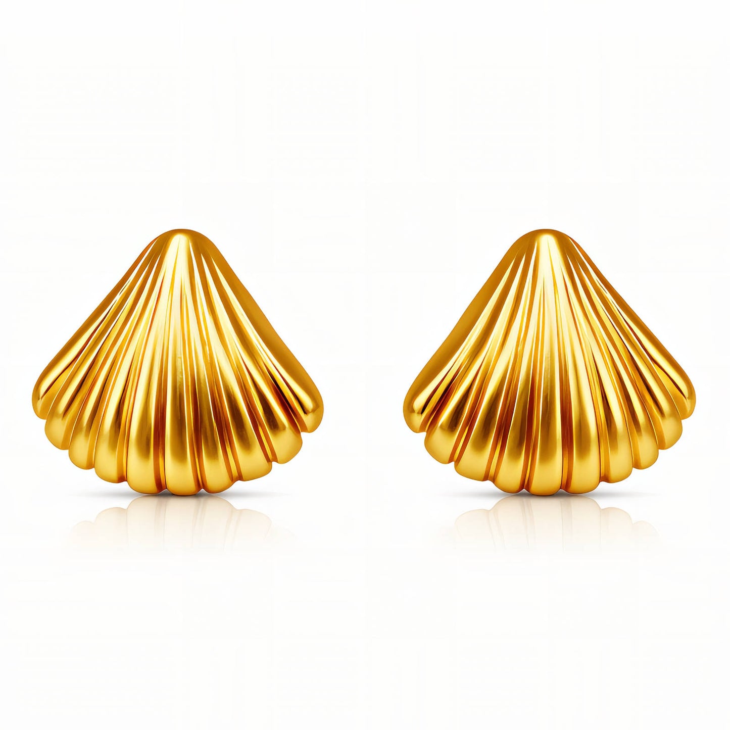Seashells Earrings, 18K Gold Plated Steel