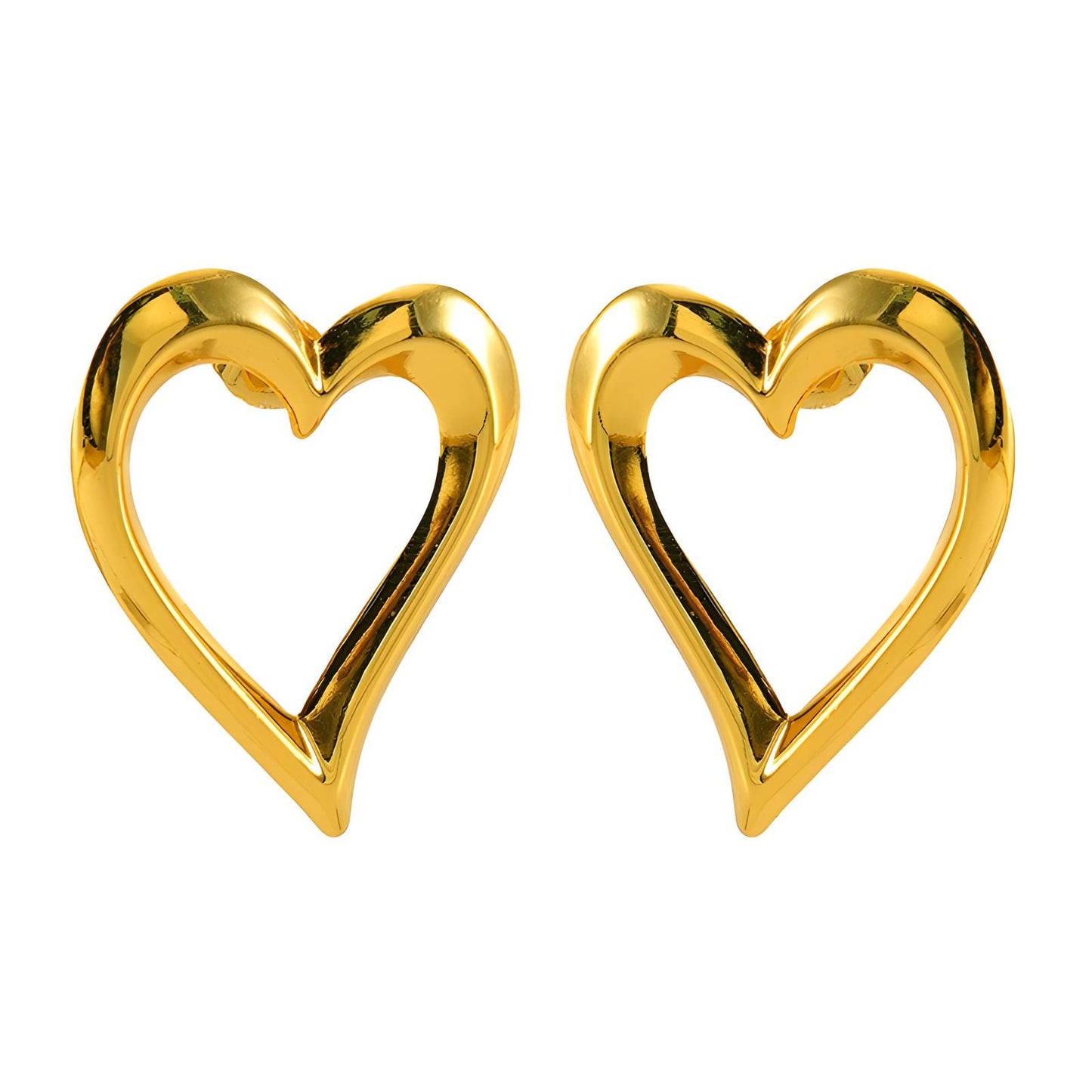 18K gold plated Stainless steel Hearts earrings