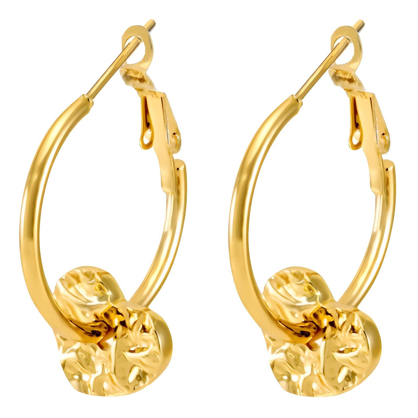 18K gold plated Stainless steel Hearts earrings