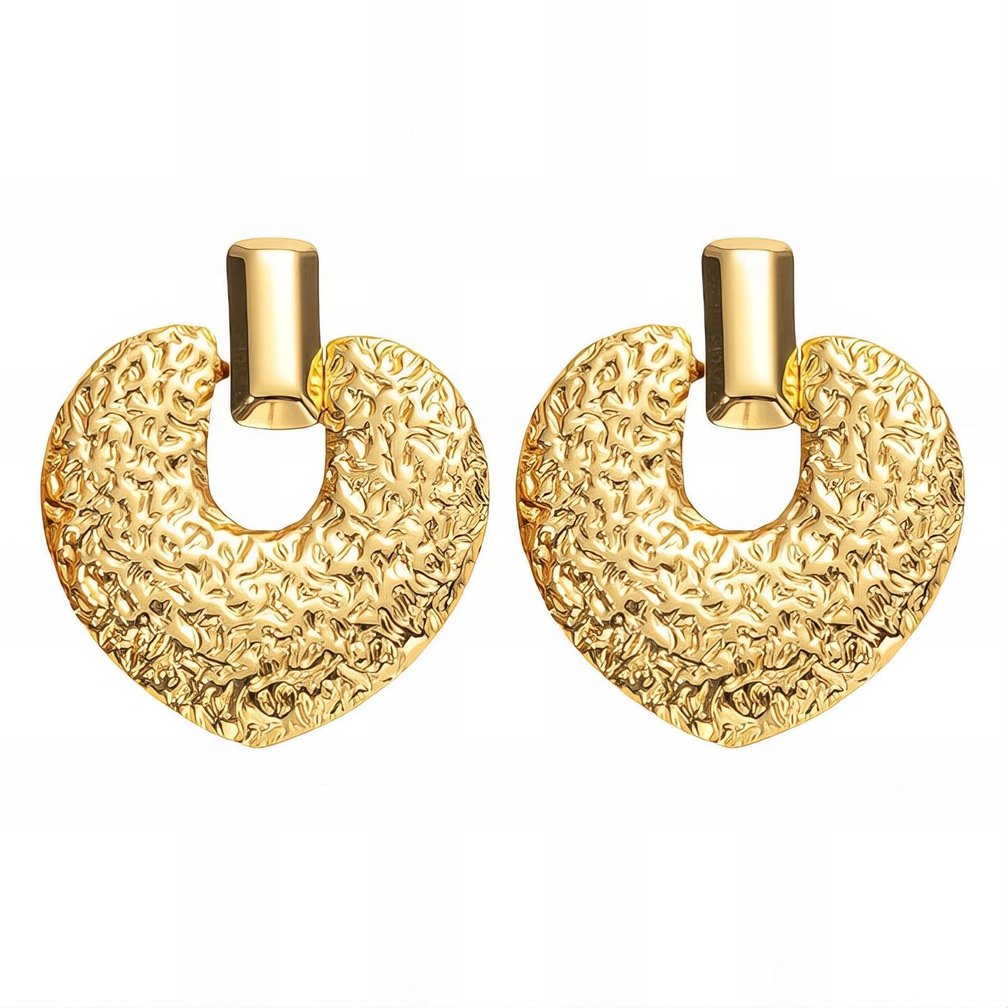 18K gold plated Stainless steel Hearts earrings