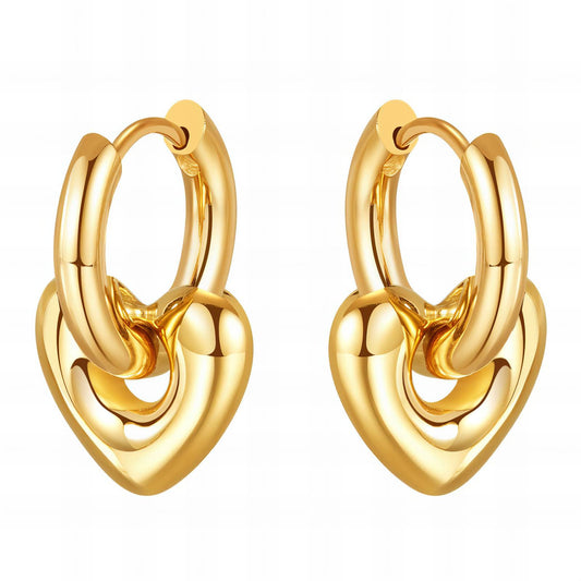 18K gold plated Stainless steel Hearts earrings